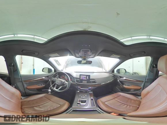 2018 Audi Q5 Premium with VIN WA1ANAFY1J2161661, listed as a Copart auction lot 55223385 with 60,554 mi miles and Salvage Title. Bid and sale history available at DreamBid. Image 16.