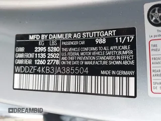 2018 Mercedes-Benz E 300 with VIN WDDZF4KB3JA385504, listed as a IAAI auction lot 42340289 with 15,336 mi miles and . Bid and sale history available at DreamBid. Image 9.