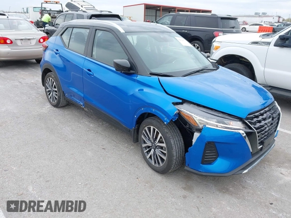 2023 Nissan Kicks SV with VIN 3N1CP5CV4PL553358, listed as a IAAI auction lot 42024111 with 15,172 mi miles. Bid and sale history available at carsss.com. Image 1.