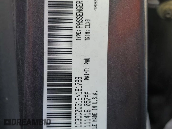 2014 Dodge Avenger SXT with VIN 1C3CDZCG1EN181798, listed as a Copart auction lot 52120655 with 156,472 mi miles and Salvage title. Bid and sale history available at DreamBid. Image 12.