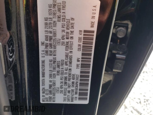 2023 Mazda CX-50 S Preferred Plus with VIN 7MMVABCM4PN136822, listed as a Copart auction lot 54701985 with Not Provided miles and Salvage Title. Bid and sale history available at DreamBid. Image 13.