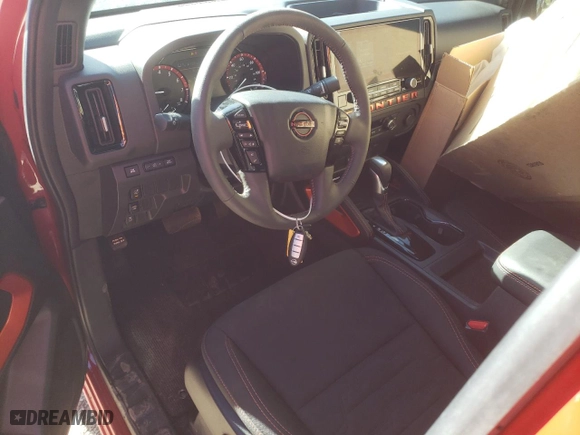 2025 Nissan Frontier SV with VIN 1N6ED1EJ0SN618133, listed as a Copart auction lot 41854885 with 853 mi miles and Salvage Title. Bid and sale history available at carsss.com. Image 8.
