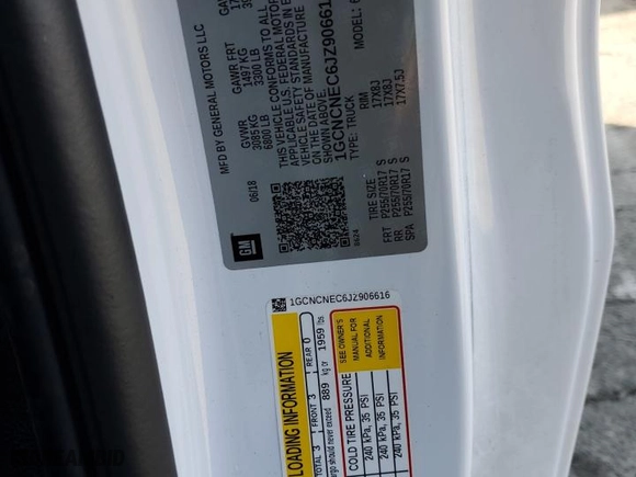 2018 Chevrolet Silverado 1500 Work Truck with VIN 1GCNCNEC6JZ906616, listed as a Copart auction lot 84467004 with 167,049 mi miles and Salvage Title. Bid and sale history available at carsss.com. Image 12.