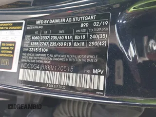 2019 Mercedes-Benz GLC 300 with VIN WDC0G4JBXKV170515, listed as a IAAI auction lot 42228820 with 73,391 mi miles and . Bid and sale history available at DreamBid. Image 9.