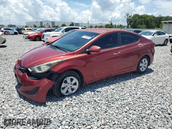 2016 Hyundai Elantra SE with VIN 5NPDH4AE6GH772186, listed as a Copart auction lot 62718325 with 97,667 mi miles and Salvage title. Bid and sale history available at DreamBid. Image 1.