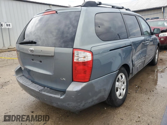 2007 Kia Sedona EX with VIN KNDMB233876188514, listed as a Copart auction lot 47544355 with 236,761 mi miles and Salvage Title. Bid and sale history available at DreamBid. Image 3.