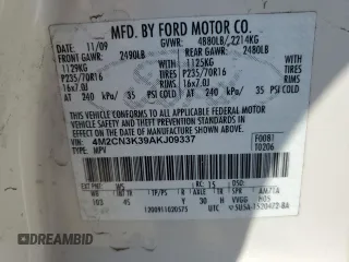 2010 Mercury Mariner Hybrid with VIN 4M2CN3K39AKJ09337, listed as a Copart auction lot 48398335 with 221,248 mi miles and Salvage Title. Bid and sale history available at carsss.com. Image 16.