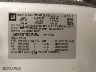 2012 Chevrolet Silverado 1500 LT with VIN 3GCPKSE74CG234863, listed as a IAAI auction lot 41246423 with 158,878 mi miles. Bid and sale history available at carsss.com. Image 9.