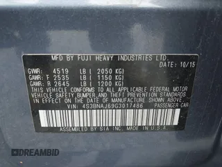 2016 Subaru Legacy Limited z VIN 4S3BNAJ69G3017486, wystawiony jako IAAI lot #42551250 z przebiegiem 128 843 mil mil oraz . Historia ofert i sprzedaży dostępna na DreamBid. Obrazek 9.