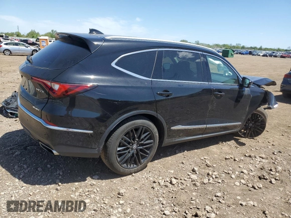 2023 Acura MDX Advance with VIN 5J8YE1H86PL031123, listed as a Copart auction lot 56765845 with 19,206 mi miles and Salvage title. Bid and sale history available at DreamBid. Image 3.