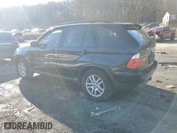 2005 BMW X5 3.0i with VIN 5UXFA13555LY21474, listed as a Copart auction lot 82994644 with 0 mi miles and Salvage Title. Bid and sale history available at carsss.com. Image 2.