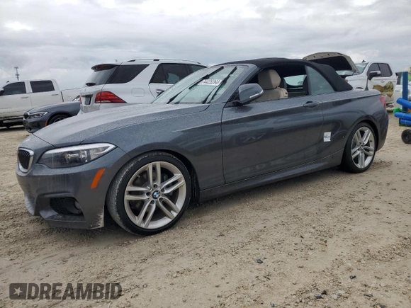 2017 BMW 2 Series 230i with VIN WBA2K9C37HV950557, listed as a Copart auction lot 74425264 with Not provided miles and Salvage title. Bid and sale history available at DreamBid. Image 1.