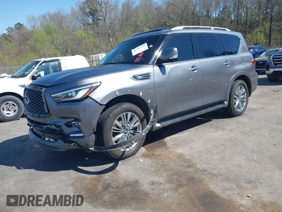 2018 Infiniti QX80 with VIN JN8AZ2NF2J9665048, listed as a IAAI auction lot 41791793 with 166,190 mi miles and . Bid and sale history available at DreamBid. Image 2.