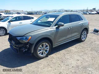 2021 Audi Q3 S line Premium with VIN WA1DECF30M1034147, listed as a IAAI auction lot 41809344 with 25,120 mi miles. Bid and sale history available at carsss.com. Image 2.