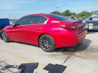 2018 Infiniti Q50 Red Sport 400 with VIN JN1FV7AP2JM460824, listed as a IAAI auction lot 42077854 with 91,062 mi miles and . Bid and sale history available at DreamBid. Image 14.
