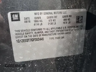 2016 Chevrolet Malibu LT with VIN 1G1ZE5ST7GF353445, listed as a Copart auction lot 42909435 with 141,949 mi miles and Salvage Title. Bid and sale history available at DreamBid. Image 14.