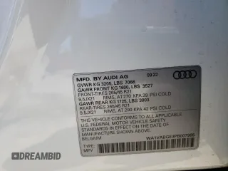 2023 Audi e-tron Chronos with VIN WA1VABGE3PB007985, listed as a Copart auction lot 63577913 with 7,366 mi miles and . Bid and sale history available at DreamBid. Image 15.