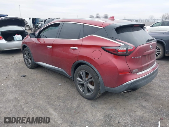 2019 Nissan Murano S with VIN 5N1AZ2MJ9KN141725, listed as a IAAI auction lot 41514304 with 174,212 mi miles and . Bid and sale history available at DreamBid. Image 3.