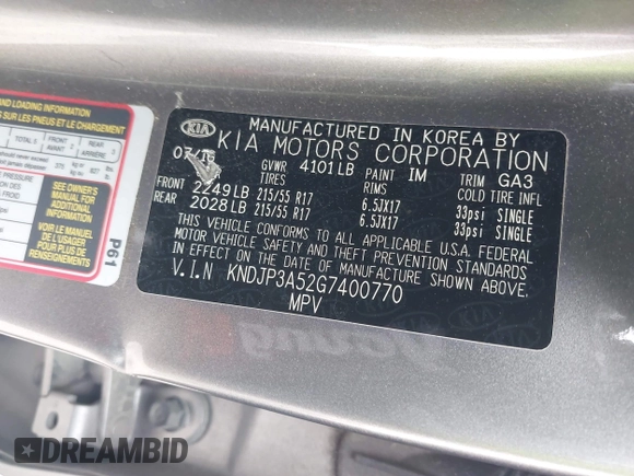 2016 Kia Soul + with VIN KNDJP3A52G7400770, listed as a IAAI auction lot 42105506 with 109,300 mi miles. Bid and sale history available at carsss.com. Image 9.