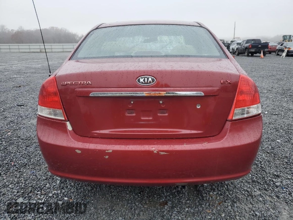 2009 Kia Spectra SX with VIN KNAFE221895648213, listed as a Copart auction lot 85082664 with 241,644 mi miles and Salvage Title. Bid and sale history available at carsss.com. Image 6.