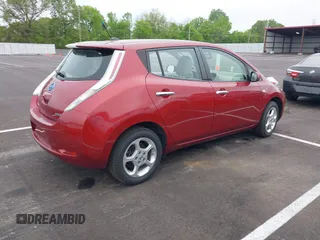 2012 Nissan LEAF SL with VIN JN1AZ0CP5CT022293, listed as a IAAI auction lot 42074728 with 56,761 mi miles. Bid and sale history available at carsss.com. Image 4.