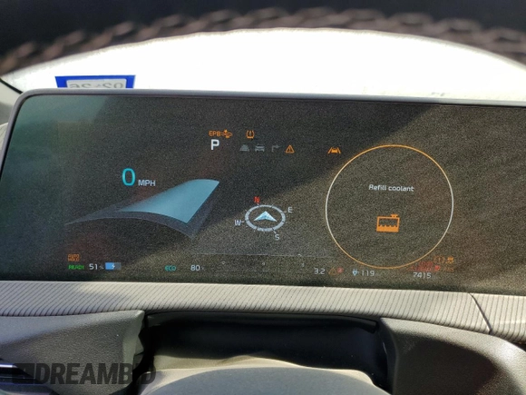2023 Kia EV6 GT-Line with VIN KNDC44LA4P5101245, listed as a Copart auction lot 52510335 with 7,415 mi miles and Clean Title. Bid and sale history available at DreamBid. Image 9.