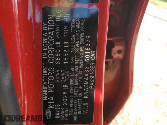 2017 Kia Rio LX z VIN KNADM4A33H6016379, wystawiony jako Copart lot #47435035 z przebiegiem 76 126 mil mil oraz Szkody całkowita. Historia ofert i sprzedaży dostępna na DreamBid. Obrazek 13.