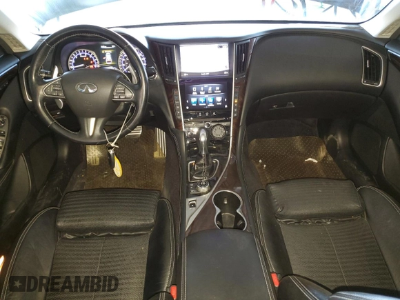 2015 Infiniti Q50 Premium with VIN JN1BV7AP1FM342088, listed as a Copart auction lot 56920195 with 106,585 mi miles and Salvage title. Bid and sale history available at DreamBid. Image 8.