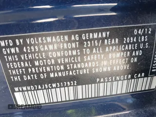 2012 Volkswagen GTI w/Conv & Sunroof PZEV с VIN WVWHD7AJ9CW317932, выставлен на аукционе IAAI как лот 42167422 с пробегом 57 979 миль миль и . История ставок и продаж доступна на DreamBid. Изображение 9.