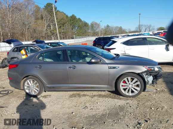2014 Kia Optima SXL Turbo with VIN 5XXGR4A65EG327515, listed as a IAAI auction lot 41876799 with 115,533 mi miles and . Bid and sale history available at DreamBid. Image 14.