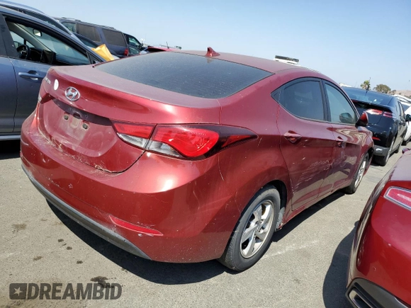 2014 Hyundai Elantra SE with VIN 5NPDH4AE8EH500106, listed as a Copart auction lot 62905174 with 126,750 mi miles and Clean Title. Bid and sale history available at DreamBid. Image 3.