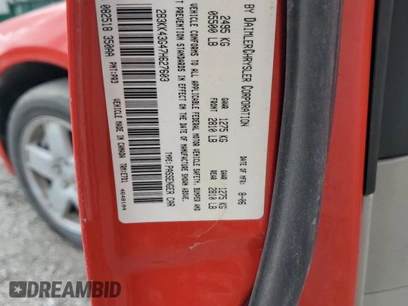 2007 Dodge Charger SXT z VIN 2B3KK43G47H627603, wystawiony jako Copart lot #51768525 z przebiegiem 110 677 mil mil oraz Szkoda całkowita • Salvage title. Historia ofert i sprzedaży dostępna na DreamBid. Obrazek 12.