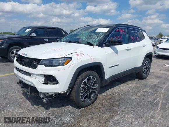 2023 Jeep Compass (RED) Edition with VIN 3C4NJDCN9PT564826, listed as a IAAI auction lot 41779307 with 52,344 mi miles and . Bid and sale history available at carsss.com. Image 19.