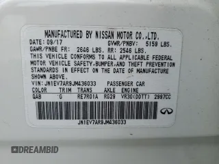2018 Infiniti Q50 3.0t SPORT with VIN JN1EV7AR9JM436033, listed as a Copart auction lot 48145445 with 0 mi miles and Salvage Title. Bid and sale history available at carsss.com. Image 14.