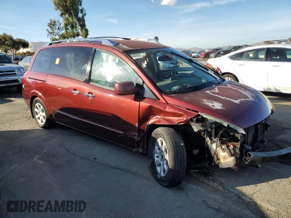 2009 Nissan Quest S with VIN 5N1BV28U59N102032, listed as a Copart auction lot 80573344 with 193,950 mi miles and Salvage Title. Bid and sale history available at carsss.com. Image 4.