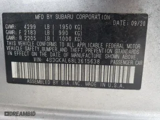 2020 Subaru Impreza Sport with VIN 4S3GKAL68L3615638, listed as a Copart auction lot 77889574 with 61,994 mi miles and Salvage Title. Bid and sale history available at carsss.com. Image 14.