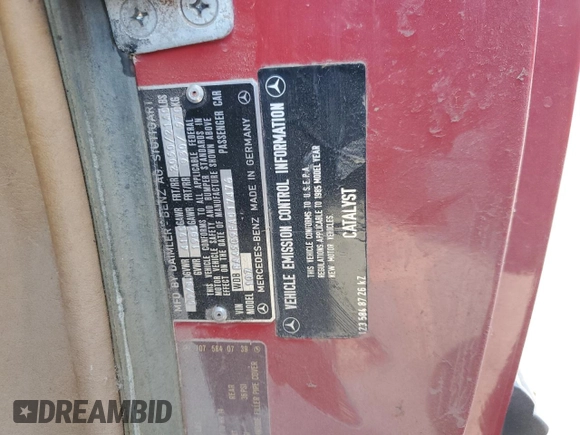 1985 Mercedes-Benz SL with VIN WDBBA45C9FA017476, listed as a Copart auction lot 74177774 with 135,805 mi miles and Salvage title. Bid and sale history available at DreamBid. Image 12.