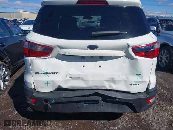 2019 Ford EcoSport SE with VIN MAJ6S3GL0KC267023, listed as a IAAI auction lot 41727186 with 63,774 mi miles and . Bid and sale history available at DreamBid. Image 19.