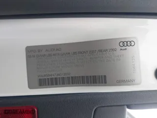 2018 Audi A4 Premium with VIN WAUKMAF47JN012032, listed as a IAAI auction lot 41600847 with 70,815 mi miles. Bid and sale history available at carsss.com. Image 9.