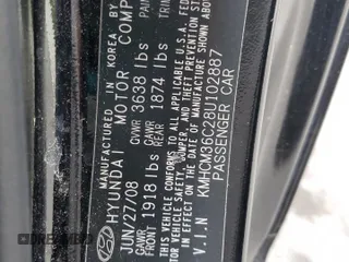 2008 Hyundai Accent GS z VIN KMHCM36C28U102887, wystawiony jako Copart lot #60717655 z przebiegiem 161 568 mil mil oraz Szkoda całkowita • Salvage title. Historia ofert i sprzedaży dostępna na DreamBid. Obrazek 13.