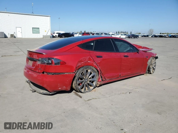 2016 Tesla Model S 90D with VIN 5YJSA1E44GF162393, listed as a Copart auction lot 51708825 with 173,880 mi miles and Salvage title. Bid and sale history available at DreamBid. Image 3.