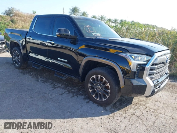 2024 Toyota Tundra Limited Hybrid with VIN 5TFJC5DB3RX055633, listed as a IAAI auction lot 40518060 with 12,382 mi miles and . Bid and sale history available at DreamBid. Image 1.
