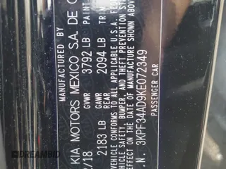 2019 Kia Forte S with VIN 3KPF34AD9KE072349, listed as a Copart auction lot 51484735 with 0 mi miles and Salvage Title. Bid and sale history available at carsss.com. Image 12.