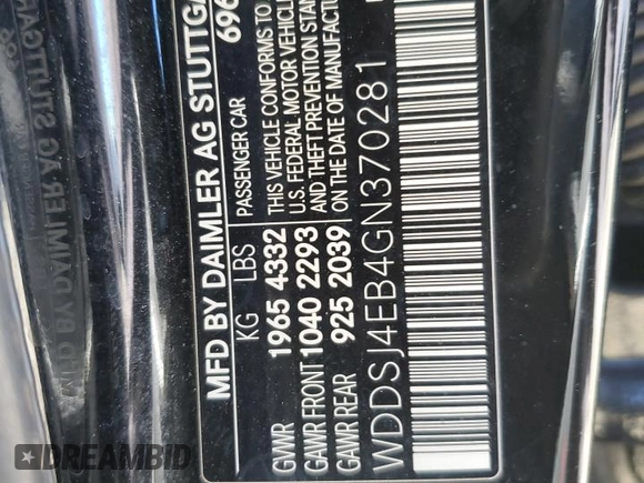 2016 Mercedes-Benz CLA with VIN WDDSJ4EB4GN370281, listed as a Copart auction lot 49586995 with 119,579 mi miles and Salvage Title. Bid and sale history available at carsss.com. Image 14.