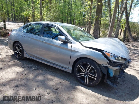 2017 Honda Accord Sport with VIN 1HGCR2F54HA239687, listed as a IAAI auction lot 42055418 with 28,369 mi miles. Bid and sale history available at carsss.com. Image 1.