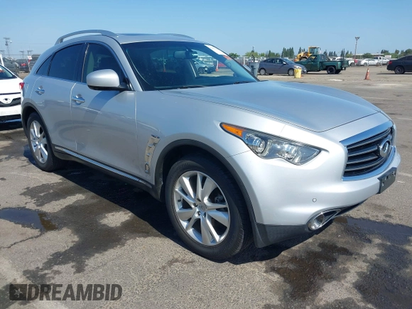 2013 Infiniti FX with VIN JN8CS1MU9DM142005, listed as a IAAI auction lot 42418388 with 81,715 mi miles and . Bid and sale history available at DreamBid. Image 1.