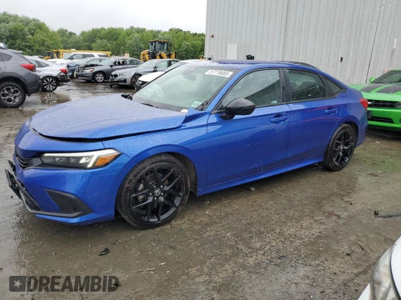 2023 Honda Civic Sport with VIN 2HGFE2F54PH504892, listed as a Copart auction lot 57778685 with 8,109 mi miles and Salvage title. Bid and sale history available at DreamBid. Image 1.