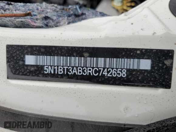 2024 Nissan Rogue S with VIN 5N1BT3AB3RC742658, listed as a Copart auction lot 45231345 with Not Provided miles and Salvage Title. Bid and sale history available at DreamBid. Image 14.