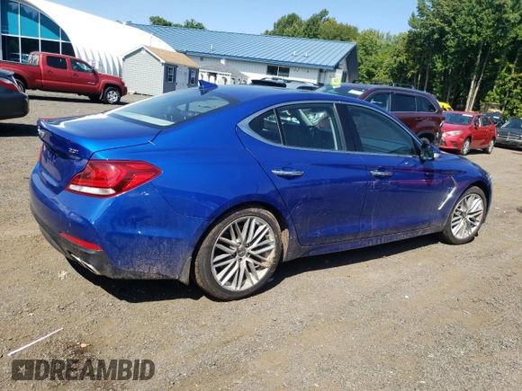 2021 Genesis G70 2.0T with VIN KMTG34LA7MU074906, listed as a Copart auction lot 71181204 with 41,757 mi miles and Salvage title. Bid and sale history available at DreamBid. Image 3.