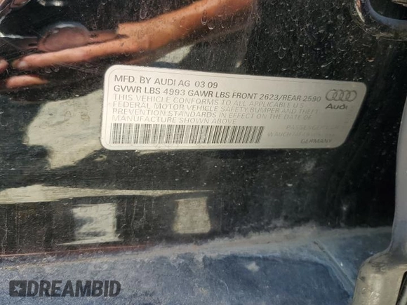 2009 Audi A6 с VIN WAUCH74F49N051558, выставлен на аукционе Copart как лот 63251125 с пробегом 153 348 миль миль и Списание • Salvage title. История ставок и продаж доступна на DreamBid. Изображение 12.